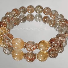 Load image into Gallery viewer, Black Gold Rutilated Quartz Crystal Bracelet: The Ultimate Stone of Protection &amp; Wealth
