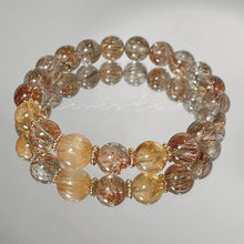 Load image into Gallery viewer, Black Gold Rutilated Quartz Crystal Bracelet: The Ultimate Stone of Protection &amp; Wealth