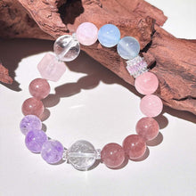 Load image into Gallery viewer, Ocean Dream Crystal Bracelet: Harmony of Sea &amp; Spirit (Aquamarine, Amethyst, Rose Quartz, and Clear Quartz)