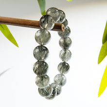 Load image into Gallery viewer, Natural Green Phantom Quartz Crystal Bracelet: Stone of Growth &amp; Heart Abundance