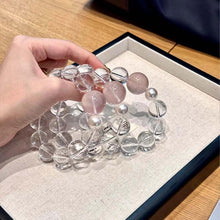 Load image into Gallery viewer, Harmony &amp; Love Crystal Bracelet: Rose Quartz and Clear Quartz Fusion