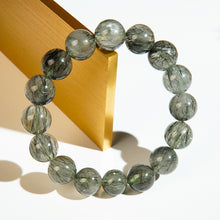 Load image into Gallery viewer, Natural Green Phantom Quartz Crystal Bracelet: Stone of Growth &amp; Heart Abundance