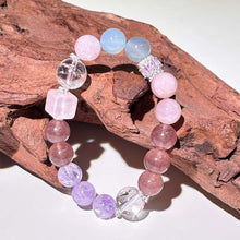 Load image into Gallery viewer, Ocean Dream Crystal Bracelet: Harmony of Sea &amp; Spirit (Aquamarine, Amethyst, Rose Quartz, and Clear Quartz)