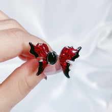 Load image into Gallery viewer, H3LL NO Red Enamel Droplet Glaze Butterfly Open Ring Women