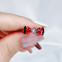 Load image into Gallery viewer, H3LL NO Red Enamel Droplet Glaze Butterfly Open Ring Women