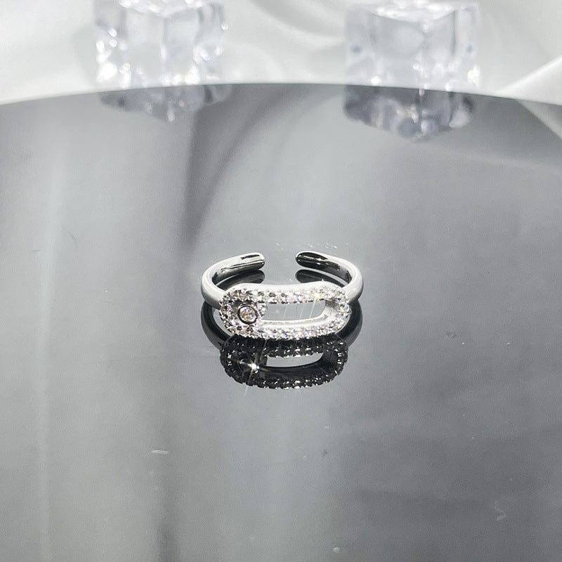 H3LL NO luxury, high sense of irregularity, love, full diamond temperament, index finger ring Women