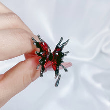 Load image into Gallery viewer, H3LL NO Red Enamel Droplet Glaze Butterfly Open Ring Women