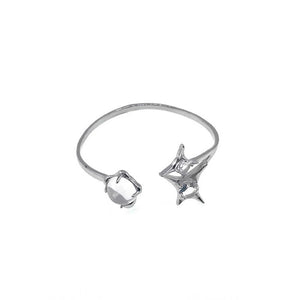 H3LL NO Star, Sparkling Diamond, Open Ring Bracelet, Ring Unisex Women