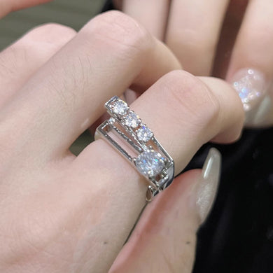 H3LL NO double layered open ring, light luxury, personality, Y2K versatile ring Women