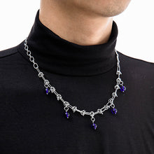 Load image into Gallery viewer, Unisex Klein blue titanium steel silver necklace accessory