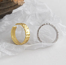 Load image into Gallery viewer, Unisex 100% S925 Sterling Silver Plated Gold Wrinkle Ring