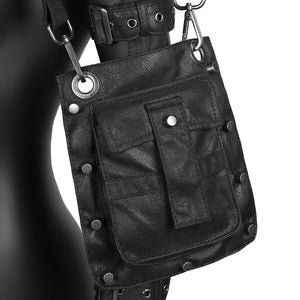 H3LL NO designer steampunk armor rocker unisex shoulder bag