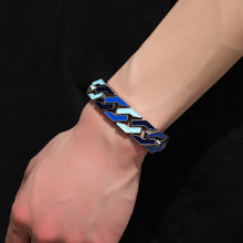 Load image into Gallery viewer, H3LL NO Simple hip-hop men&#39;s bracelet color drop oil retro silver geometric alloy jewelry