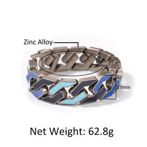 H3LL NO Simple hip-hop men's bracelet color drop oil retro silver geometric alloy jewelry