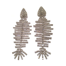 Load image into Gallery viewer, H3LL NO exaggerated style diamond crystals fish womens earrings female jewelry