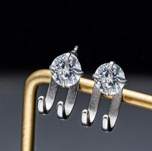 H3LL NO minimal zircon stud earrings unisex women