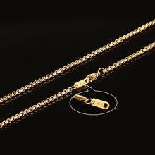 Load image into Gallery viewer, 3mm Men&#39;s Stainless Steel Thick Golden Link Chain Necklace