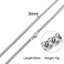 Load image into Gallery viewer, 3mm Men&#39;s Stainless Steel Thick Golden Link Chain Necklace