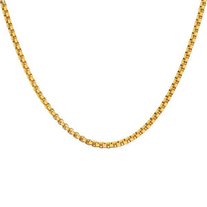 3mm Men's Stainless Steel Thick Golden Link Chain Necklace