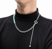 Load image into Gallery viewer, Unisex Designer Geometric Stainless Steel Jade Necklace