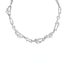 Load image into Gallery viewer, H3LL NO  women&#39;s moonlight stone chain necklace in silver color