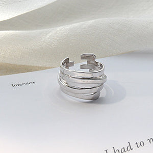 Unisex 100% S925 Sterling Silver Layers Ring