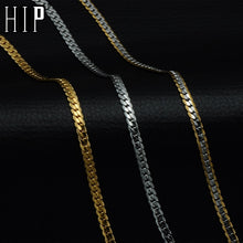 Load image into Gallery viewer, HIP Hop Gold Color Stainless Steel Curb Cuban Link Chain Necklace 50CM