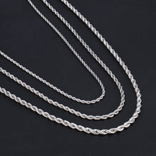 Load image into Gallery viewer, HIP Hop Rope Chain Necklace Twisted Stainless Steel