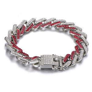 Mens Bling Rhinestone Crystal Chain Bracelet