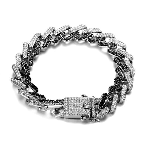 Mens Bling Rhinestone Crystal Chain Bracelet