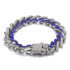 Mens Bling Rhinestone Crystal Chain Bracelet