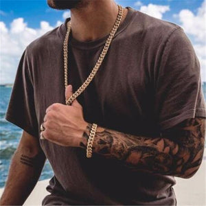 Hip Hop 13MM Miami Cuban Link Chain Necklace Bracelet