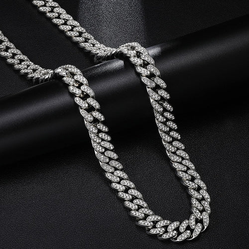 Hip Hop 13MM Rhinestones Men Chain Necklace