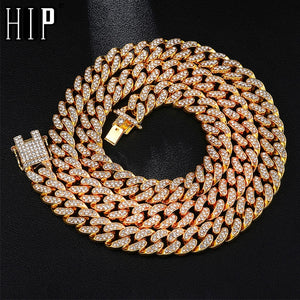 Hip Hop 13MM Rhinestones Men Chain Necklace