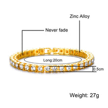 Load image into Gallery viewer, Hip Hop Bling Iced Out Diamond Crystal Bracelet Tennis Chain