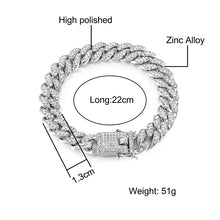 Load image into Gallery viewer, Hip Hop Men&#39;s Crystal Chain Bracelet