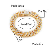 Load image into Gallery viewer, Hip Hop Men&#39;s Crystal Chain Bracelet