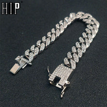 Load image into Gallery viewer, Hip Hop AAA Crystal Men&#39;s Bracelet Link Chain Bracelet