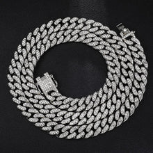 Load image into Gallery viewer, Rhinestones 1Set 13MM Gold Silver Rapper Necklaces Men Jewellery