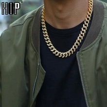 Load image into Gallery viewer, Rhinestones 1Set 13MM Gold Silver Rapper Necklaces Men Jewellery