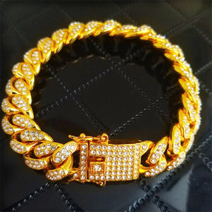 Hip Hop Mens Tennis Cuban Chain Bracelet