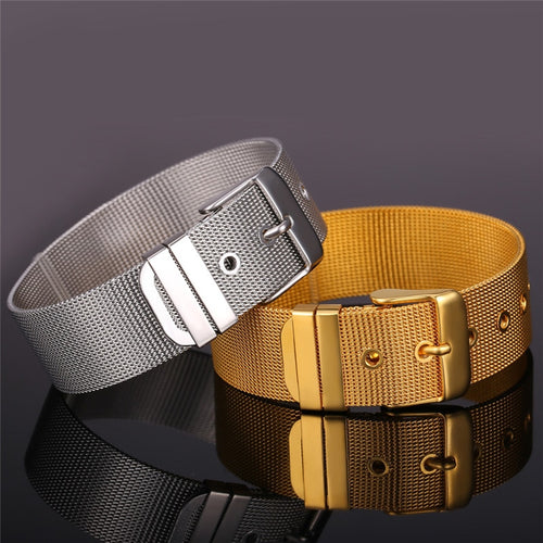 Unisex Wide Adjustable Stainless Steel  Bracelets & Bangles