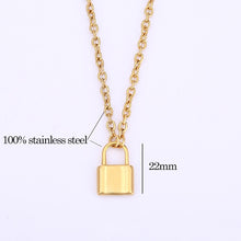 Load image into Gallery viewer, Unisex Jewellery Gold STAINLESS STEEL lock necklace padlock