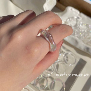 H3LL NO chic accessories acrylic transparent color ring female trendy fashion jewelry