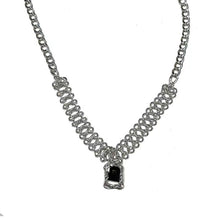 Load image into Gallery viewer, H3LL NO black zircon pendant chain necklace unisex men women