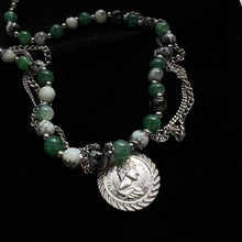 Load image into Gallery viewer, H3LL NO Retro antique portrait Emerald Necklace female fashionable design