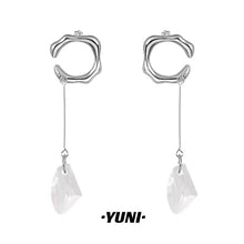 Load image into Gallery viewer, Water Drop Pendant manmade Crystal Earrings without Earholes Female Minimal Design Simple for women