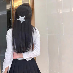 H3LL NO niche cool design spice girl YK2 super cool women's fashionable black irregular star spring hair clip hairpin female