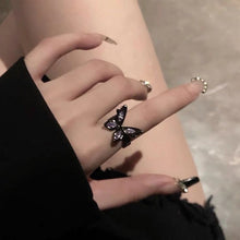 Load image into Gallery viewer, H3LL NO  butterfly Cuba chain ring fashionable sexy black color ring female women&#39;s accessory