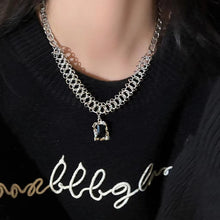 Load image into Gallery viewer, H3LL NO black zircon pendant chain necklace unisex men women